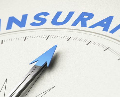 Arrow pointing to the word insurance on a scale