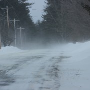 Frost Heaves snow covered road